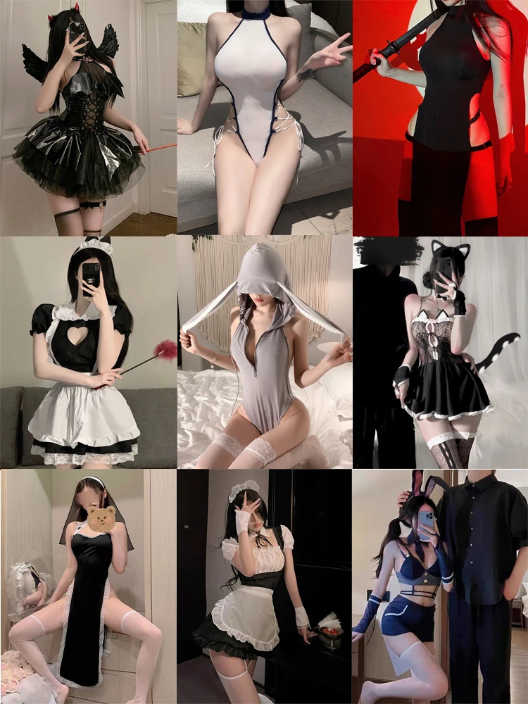 Maid Theme Sexy Costumes Hot Women Cosplay Underwear Role Play Uniform Waitress Bunny Suit Clubwear Erotic Naughty Uniform Plus women lingerie women lingerie set women cosplay costume
