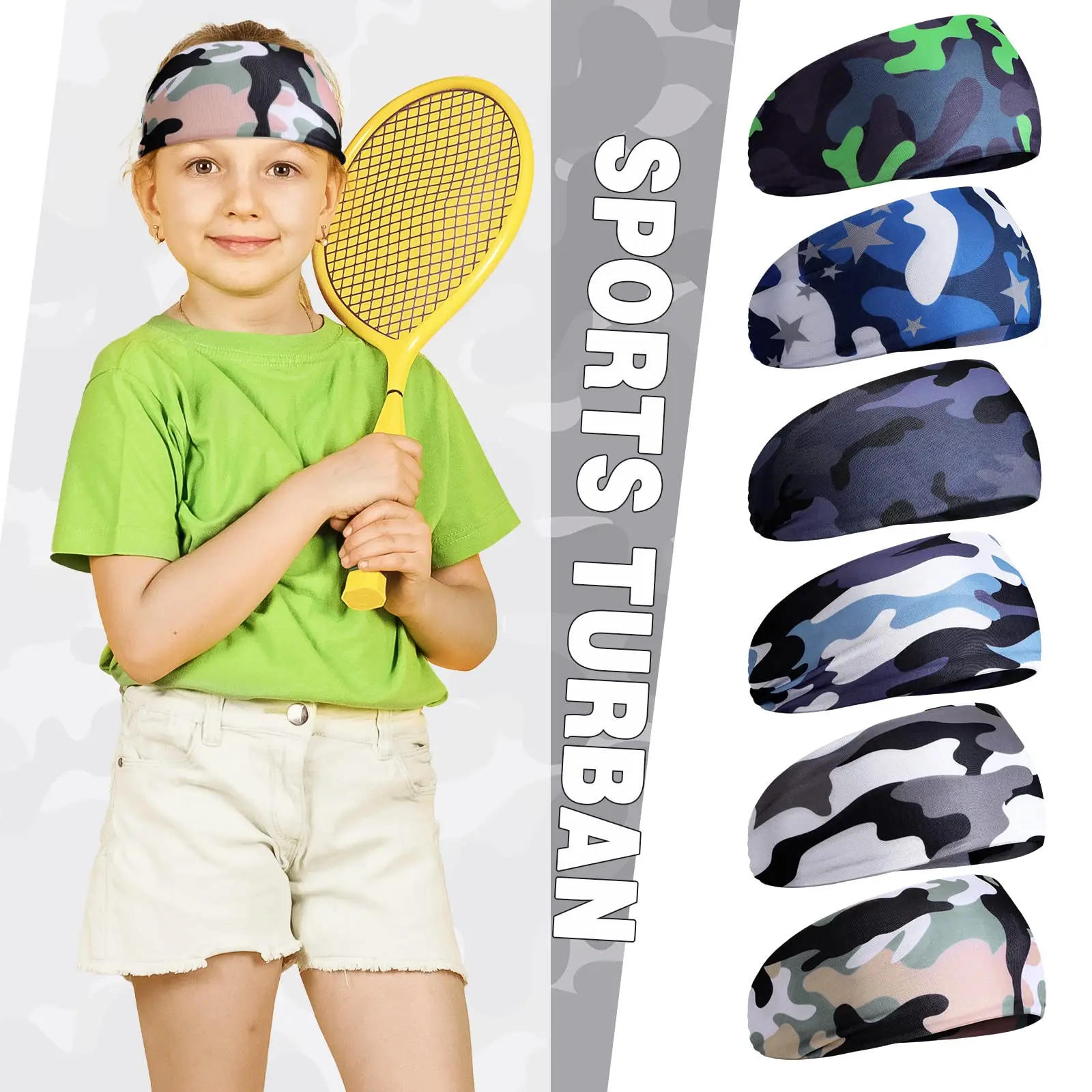 Kinder-Sport-Schweißbänder Atmungsaktives Schweißabsorbierendes Athletisches Fußball-Eisseide-Stirnband Schnelltrocknendes Outdoor-Radsport-Tennis-Haarband – Detail 1