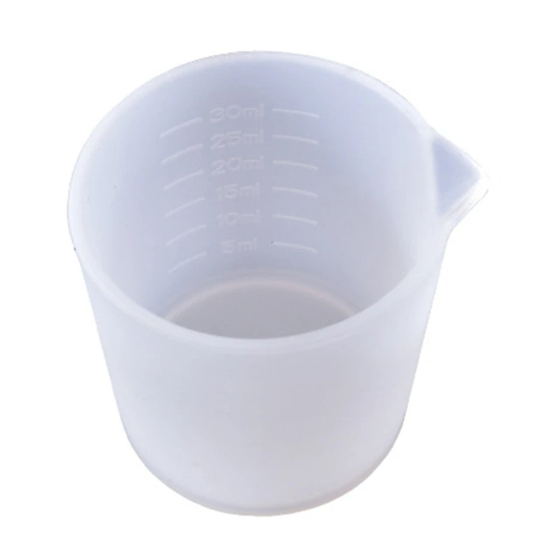 30ml Resin Cup Non-Stick Silicone Cup Silicone Measuring Cup Reusable Mixing Cup with Precise Scale for DIY Jewelry Dropship