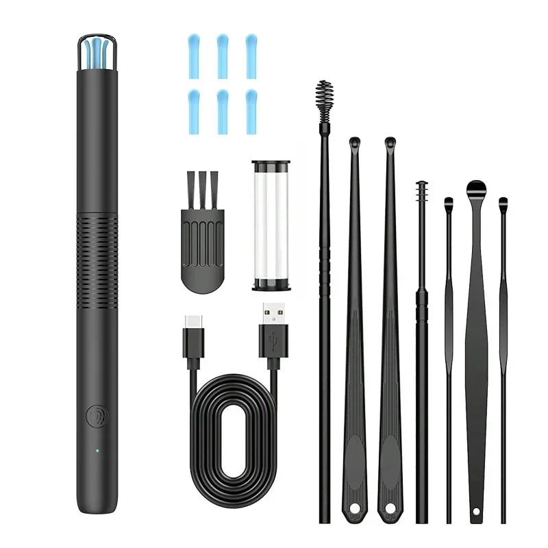 Ear Wax Removal Wireless WiFi Rechargeable Ear Cleaner 1000W HD Camera Ear Cleaning Kit with Light Ear Endoscope for iOS Android