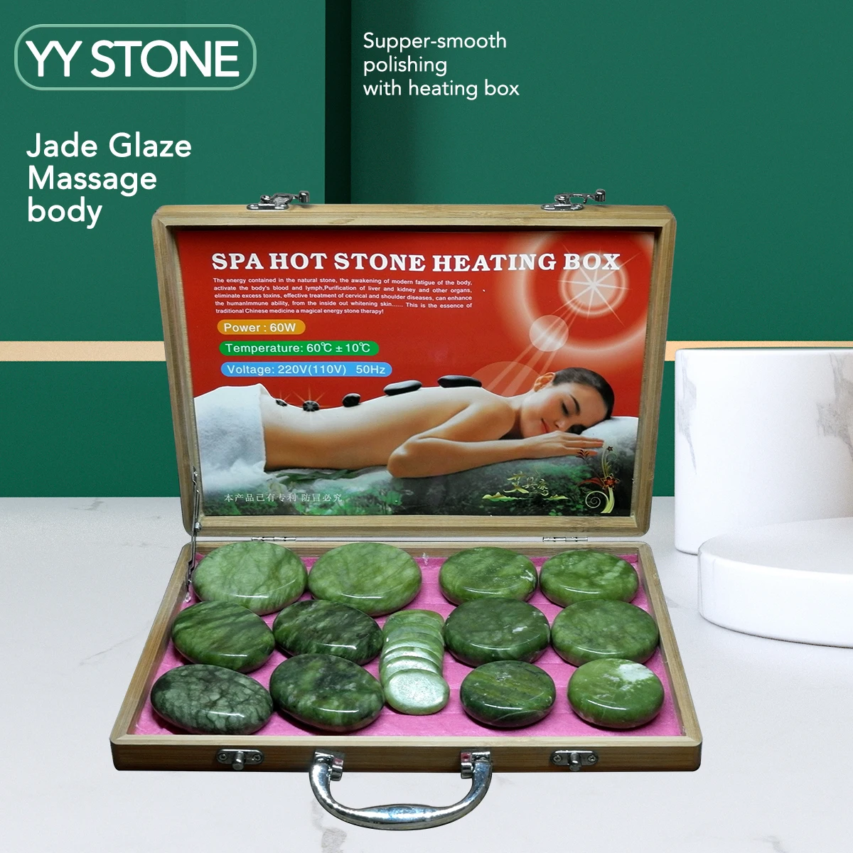 Tontin Hot Stone Massage Set Riscaldatore Box Alleviare Lo Stress Mal Di Schiena Assistenza Sanitaria Digitopressione Lava Pietre Di Basalto Per L'Ass