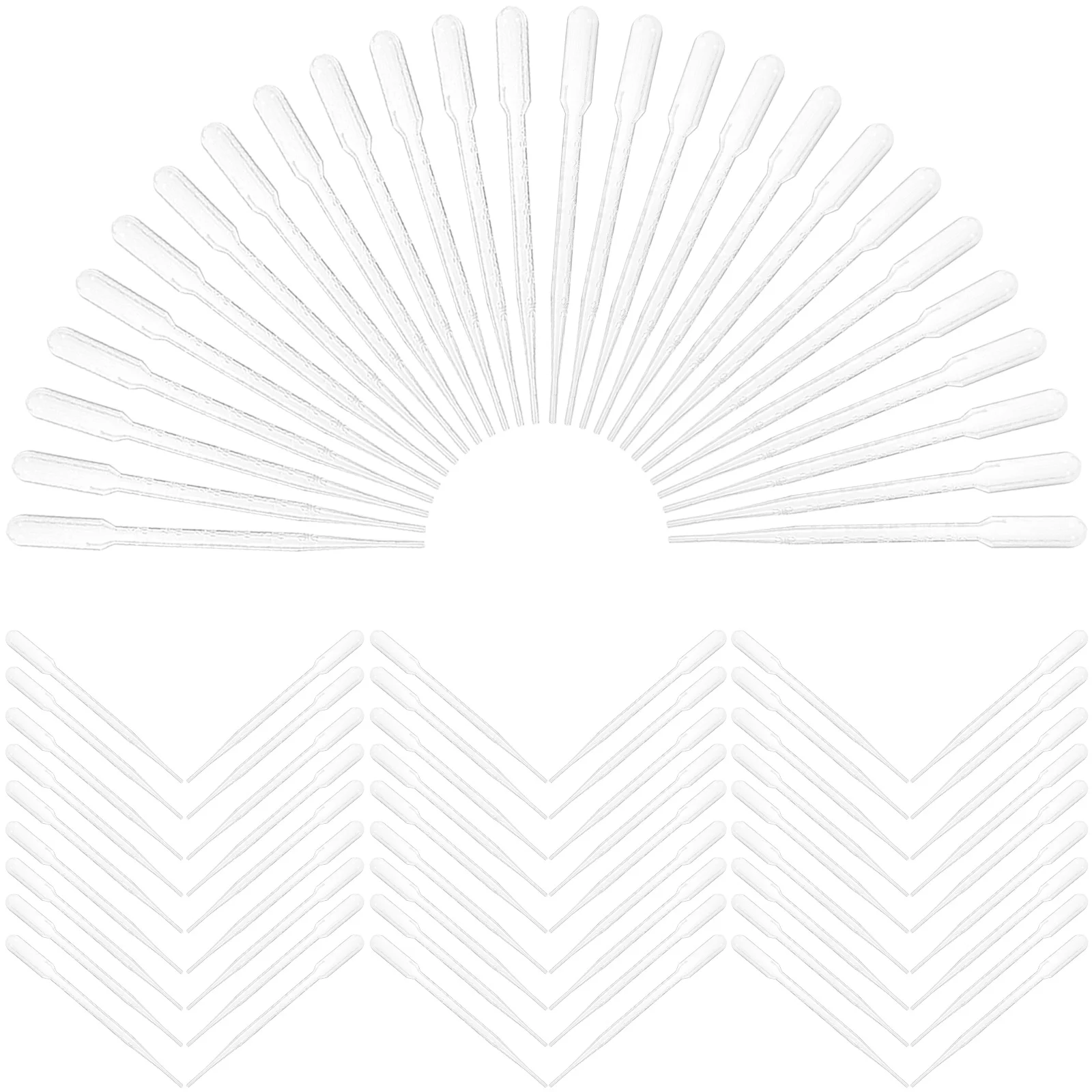 

100pcs 3ML Plastic Transfer Pipette Washable Pasteur Pipettes Measuring Pipettors Disposable Dropper for Mixing Acrylic Paints