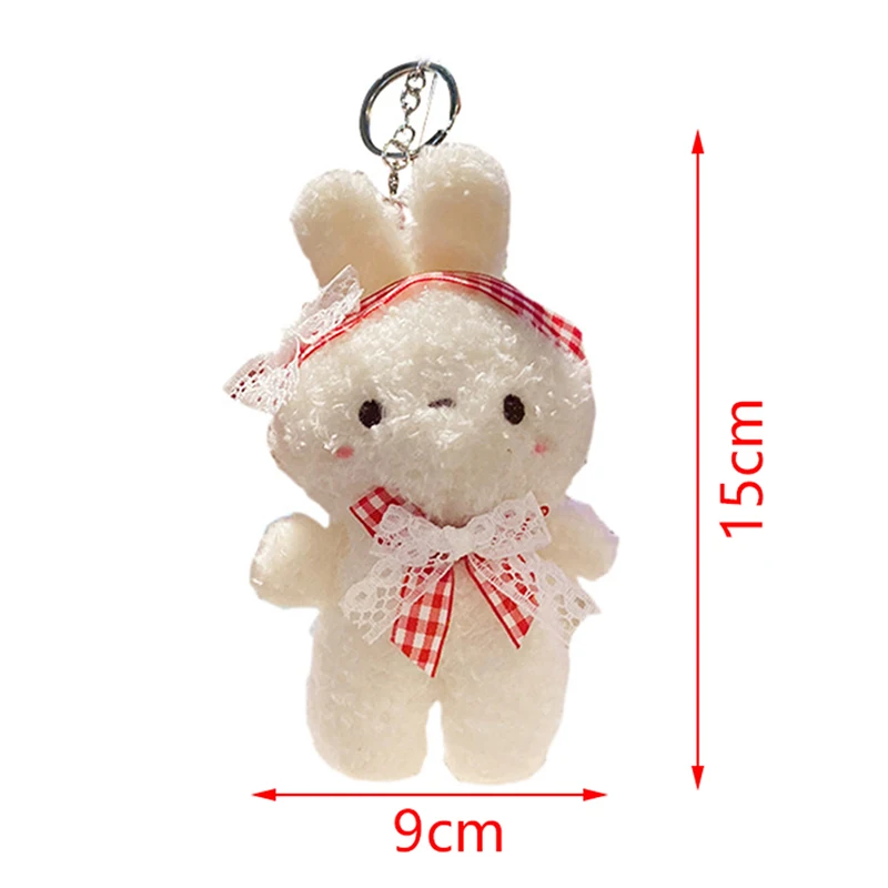 귀여운 나비 넥타이 캔디 색상 봉제 곰 토끼 인형 키 체인, 귀여운 여성 남성 가방 자동차 열쇠 고리, 학생 가방, 수하물 펜던트