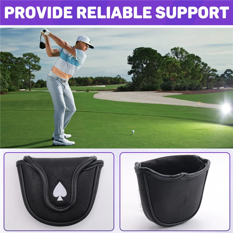 RTSHE-Putter Cover Headcover Mallet Putter Head Cover Magnetic Club Protective Case Fits Gift For Men Golfer