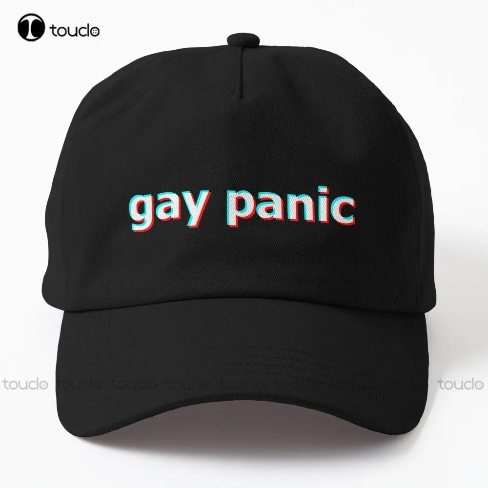 

gay panic - glitch funny lgbt gay lesbian bisexual queer trans pride Dad Hat snapback hats for men Outdoor Climbing Traveling