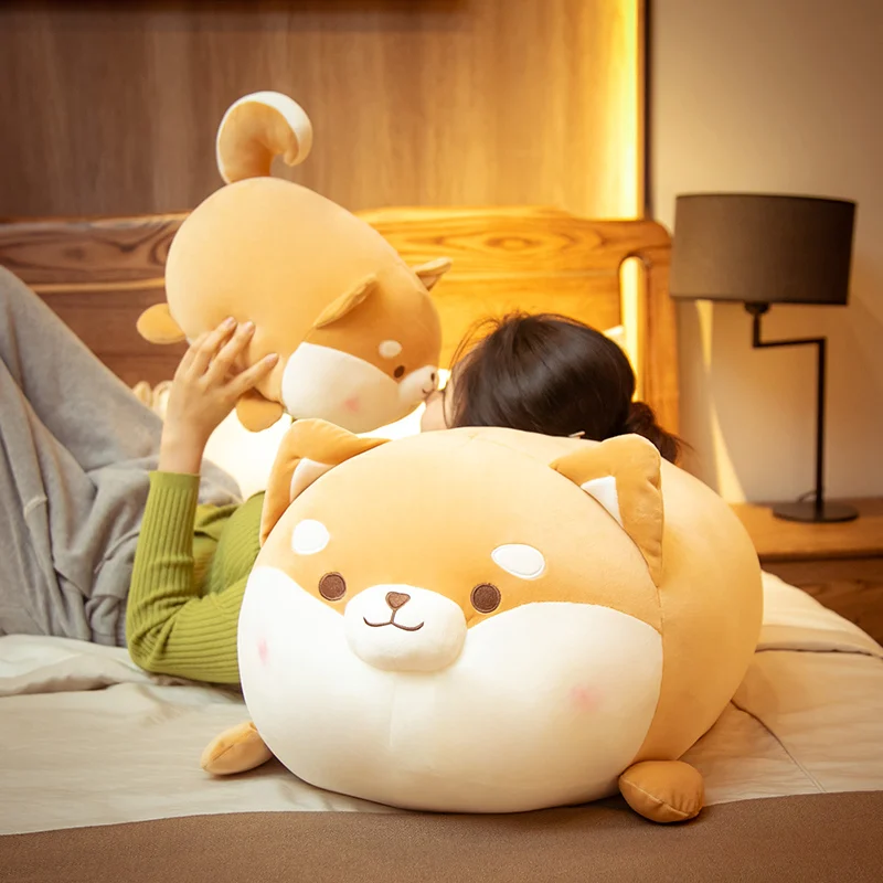 35-70cm Cute Fat Round Dog Plush Toy Kawaii Big Shiba Inu Pillow