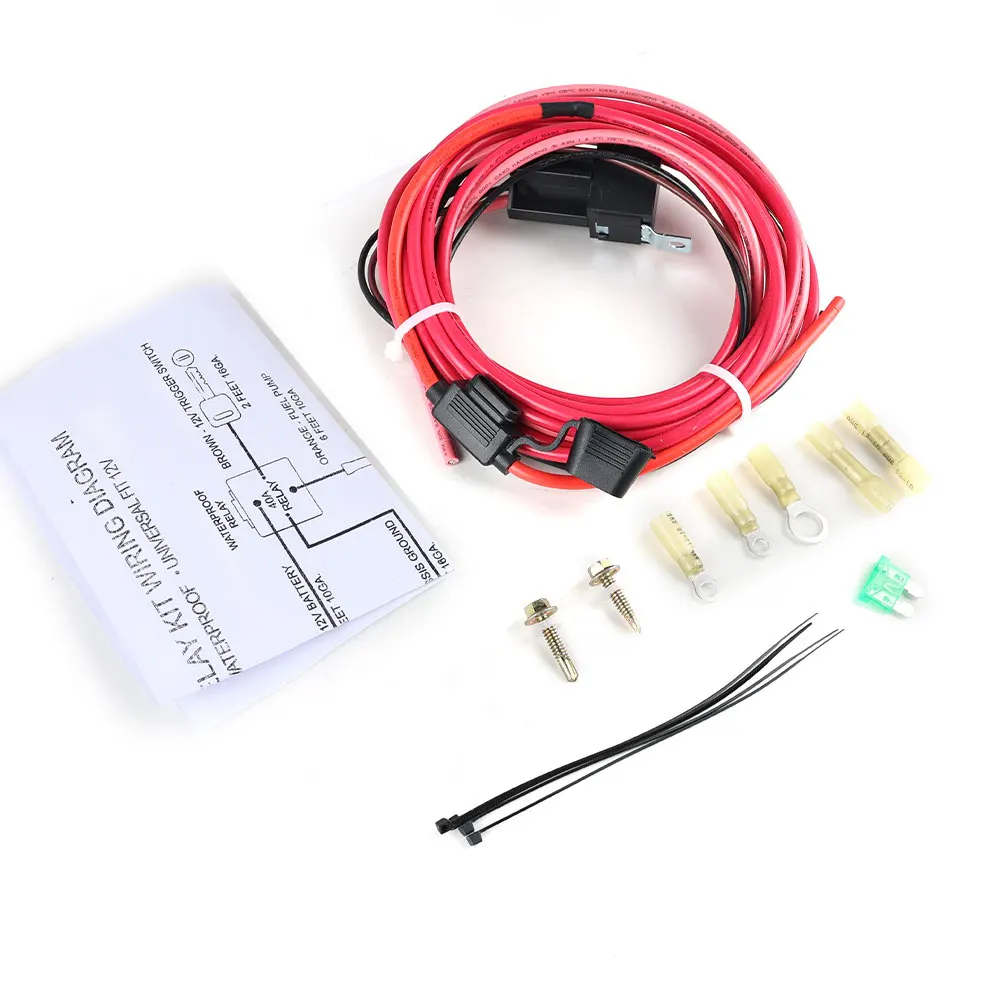 Fuel Pump Wiring Harness Kit Relay Bypass 40 AMP Waterproof Relay Switch Kit Heavy Duty Long Wires Fit 12V System P/N 30247 fuel pump wiring kit