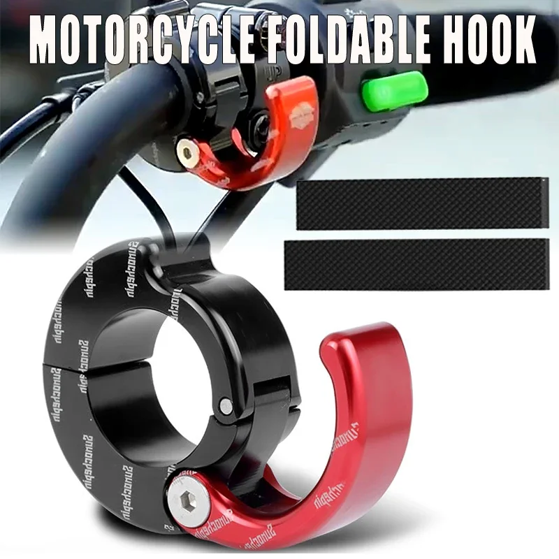 Motorcycle Helmet Holder Motorcycle 22mm helmet holder CNC Aluminum Luggage Bag Hook Holder Hanger Hooks Motorbike Scooter Helmet Bags Gadget Glove Hooks