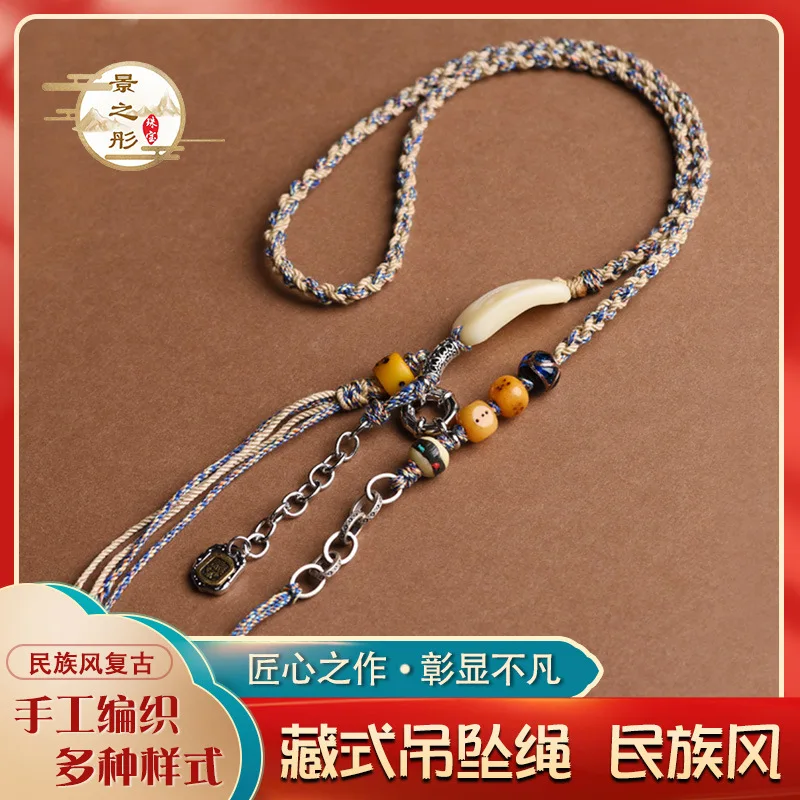 Zachilam 손으로 짠 랜야드 수공예 펜던트 로프, Thangka 수제 면사, 에..