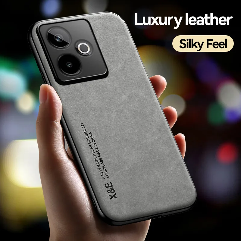 ELVEV Vintage Durable PU Leather Magnetic Phone Case in Skin-feeling Finish