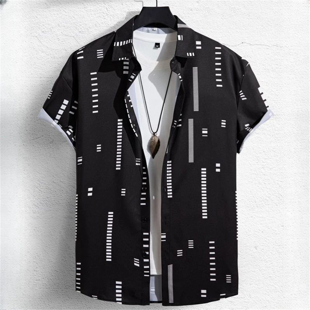 Men's Short Sleeve Hawaiian Shirts 3d Patchwork Printing