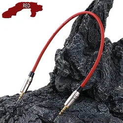 Premium 3.5mm Stereo Audio Extension Cable - Male to Male Aux Cord for Headphones, Car Audio, Home Stereos, and Speakers (Red)