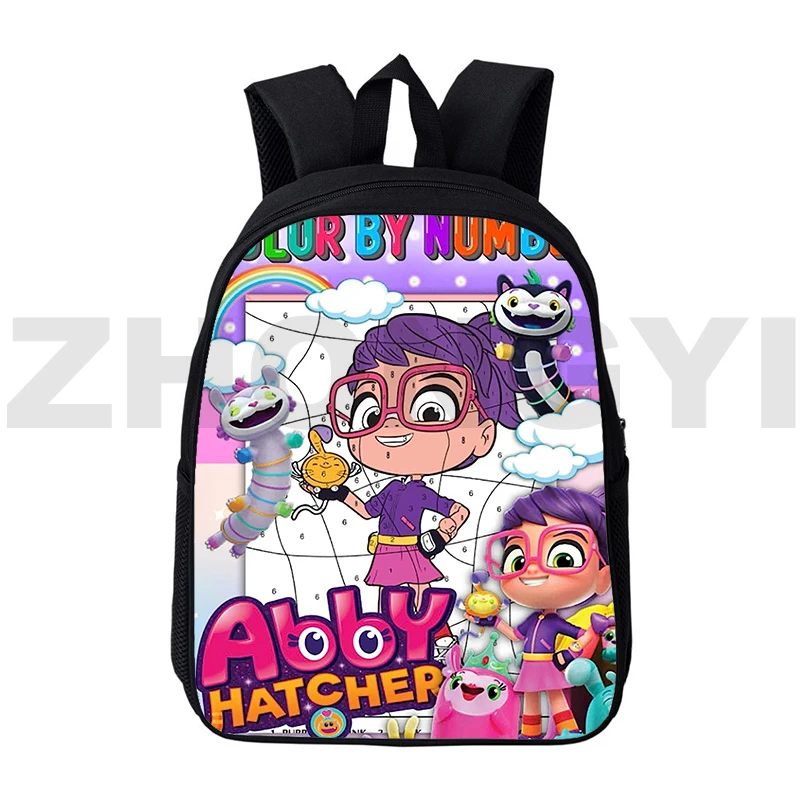 

Children Cartoon Abby Hatcher Cute Backpack 12/16 Inch School Backpack for Primary Students Coloring Bookbag Vintage Travel Bag
