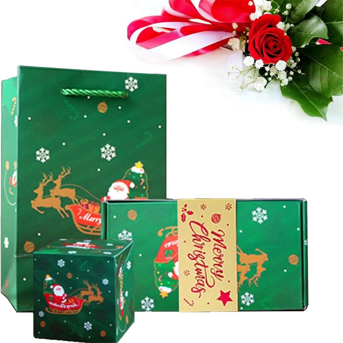 BAAU Surprise Gift Box Explosion, Merry Christmas Surprise Box Explosion Gift Box, Christmas Cash Explosion Green 20