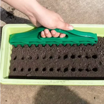 Seminatrice Manuale per Giardinaggio, Seminatrice a 12 Fori con Distanziatore di Semi e Strumento per Semina, Seminatrice per Fiori, Attrezzo per Semina a Fori