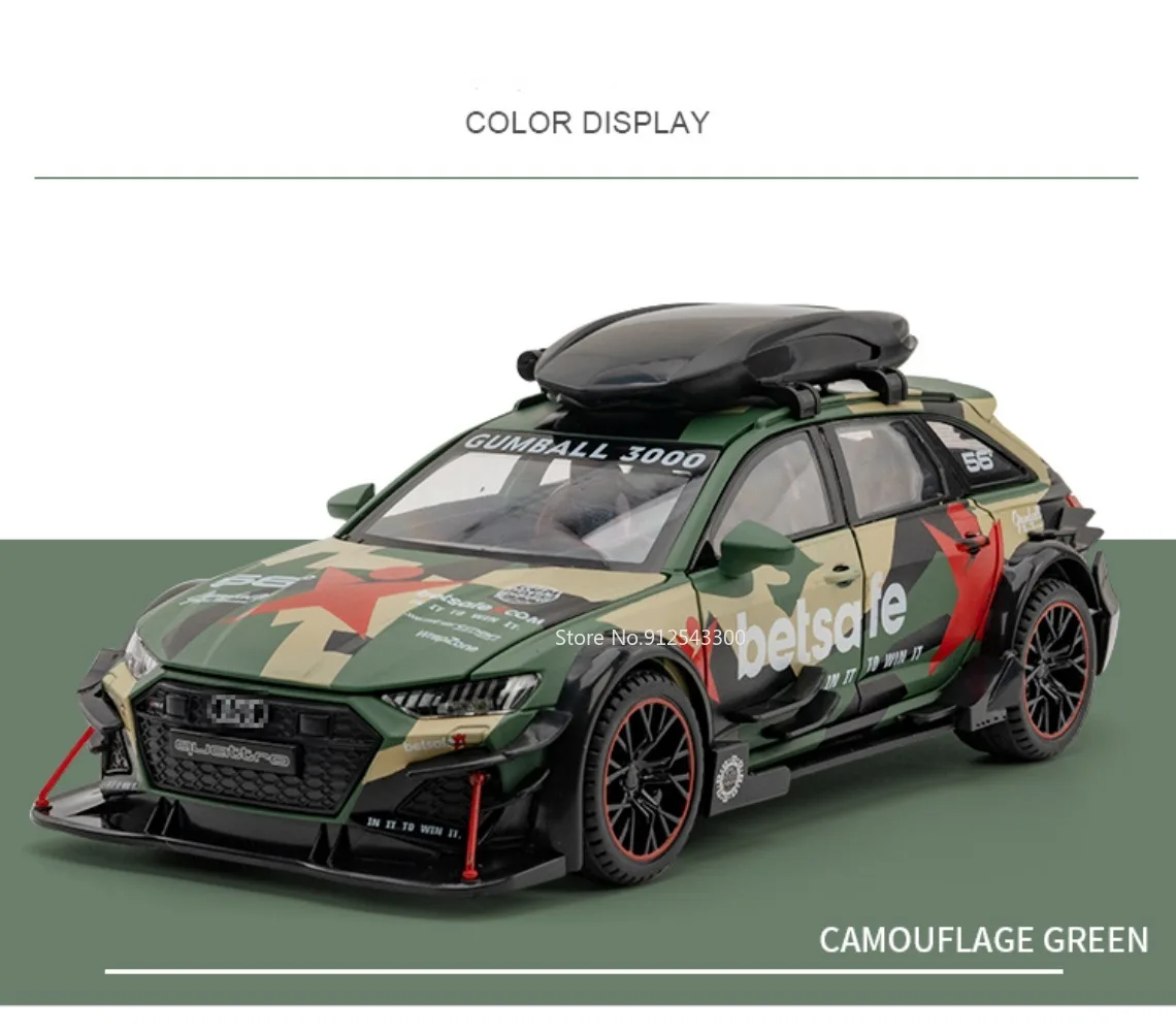1/24 アウディ RS6 改造車車モデルのおもちゃ合金ダイキャスト