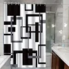 Geometric Black & Gray Print Shower Curtain - Waterproof, Includes Hooks, 180.34cm x 180.34cm - Modern Bathroom Decor 4