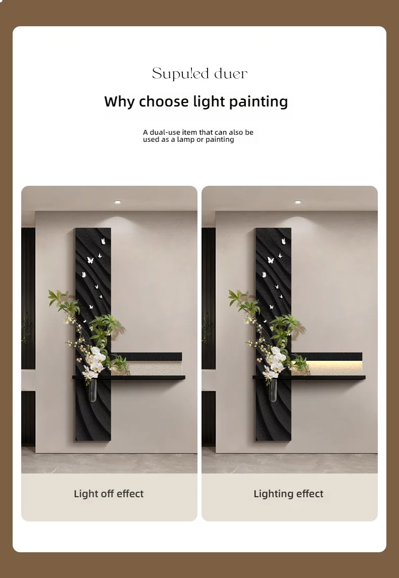 Hydroponic Green Plants Entrance LED Decorative Painting Sandstone Home Decoration Living Room Bedroom Corridor Mural Light Hydroponic Green Plants Entrance LED Decorative Painting Sandstone Home Decoration Living Room Bedroom Corridor Mural Light