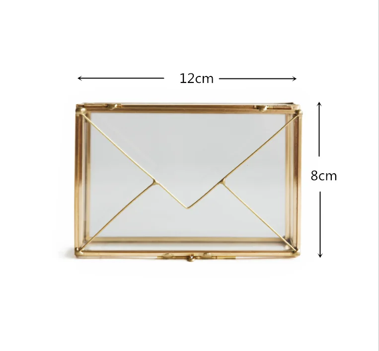 Creative Nordic style Retro Jewelry display Glass box Transparent envelope Glass jewelry box Desktop tissue storage box 5