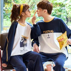 2022 Couple Pajama Set Spring Pyjama Femme Male Cotton Long Sleeved Men And Women Sleepwear Pijama Casual Lover Home Wear