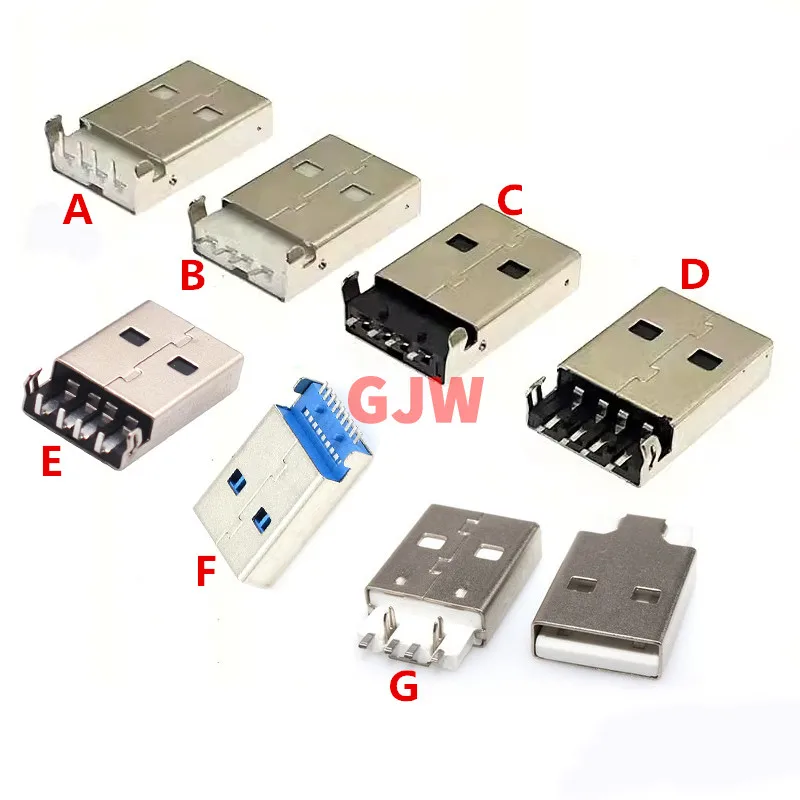 10Pcs-USB-2-0-Male-A-Type-USB-PCB-Connector-Plug-90-degree-Male-USB ...