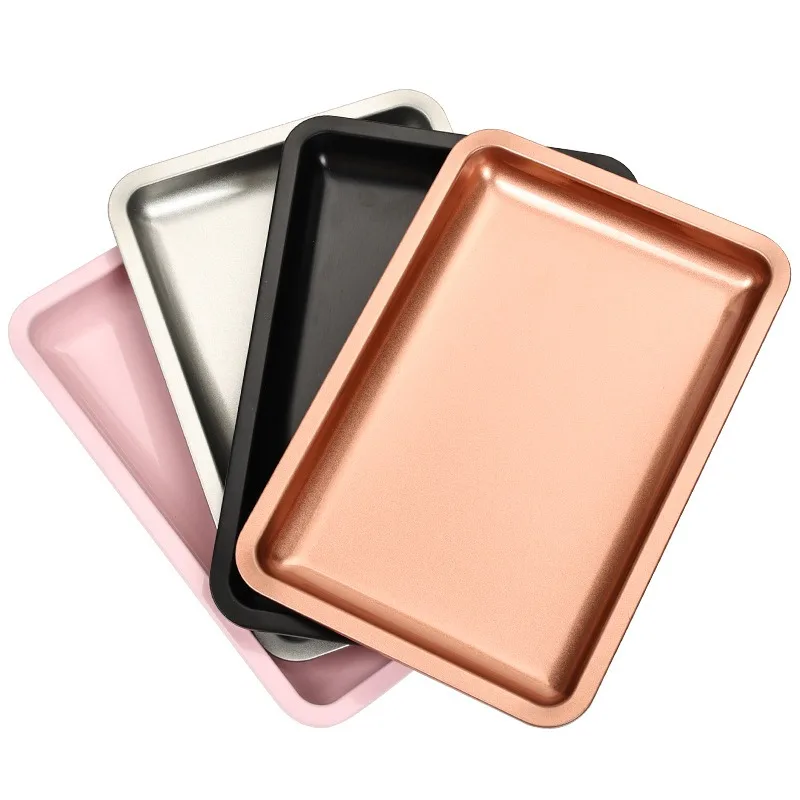 Stainless Steel Cosmetic Storage Tray Nail Art Equipment Plate Doctor Surgical Dental Tray False Nails Dish Tools