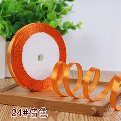 Vibrant Multi - Color Satin Ribbon Collection for Gift Wrapping & Festive Decor (Orange)
