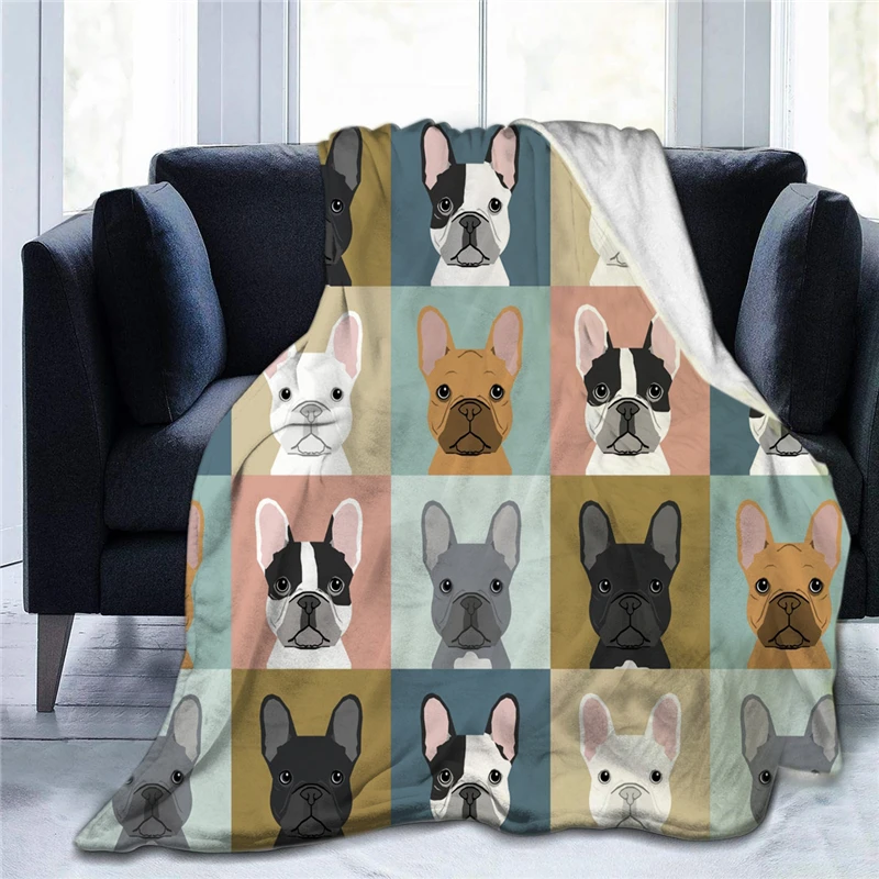 

3D Cartoon Pet Dog Soft Warm Flannel Blankets For Beds Sofa Plush Throws Blanket Nap Cover Home Use Decoration Weighted Blanket