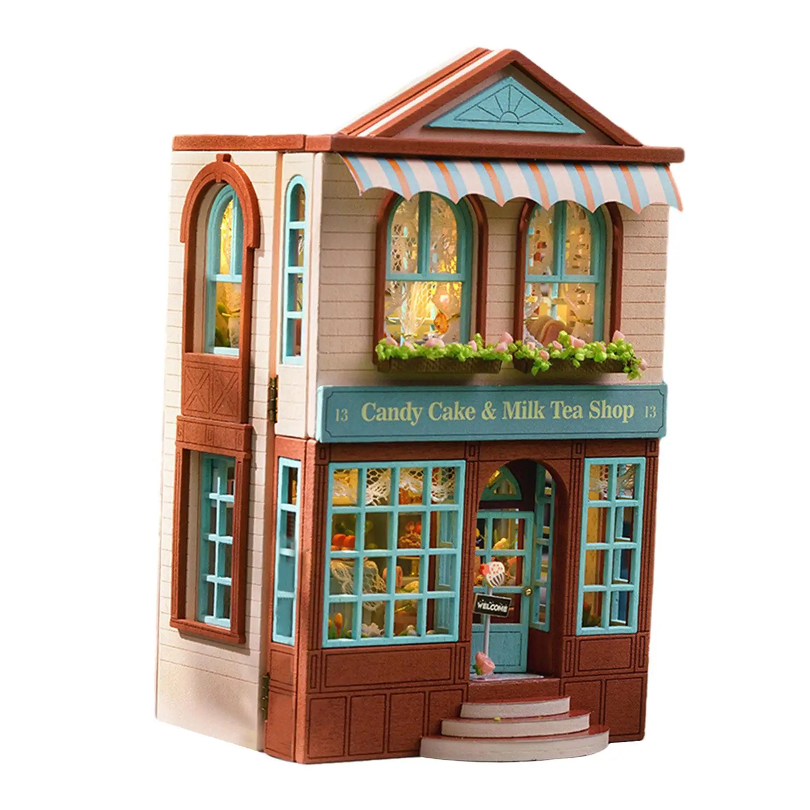 DIY Wooden Miniature Building Kits Dollhouse Miniature with Furniture Kits for Boy Girls Adults Family Kids Birthday Gifts