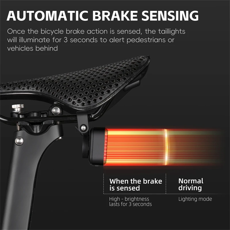 Vente Feu arrière de vélo intelligent WEST BIKING avec télécommande