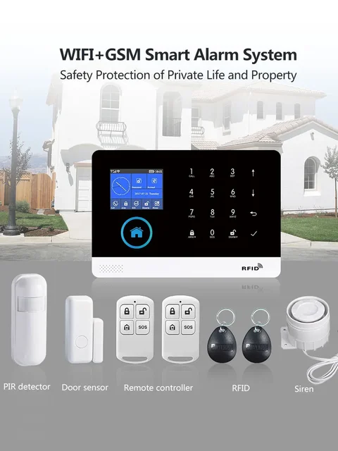 PGST 4G WiFi GSM security alarm system with door sensor and Tuya Applicac alarm, intelligent home alarm PG-103 3