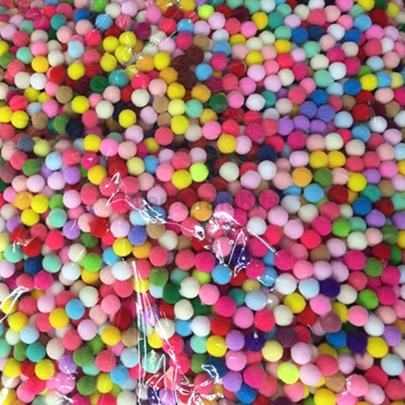 DIY Mixed Color Mini Fluffy Soft Pom Poms Pompoms Ball Arts and Crafts 100Pcs