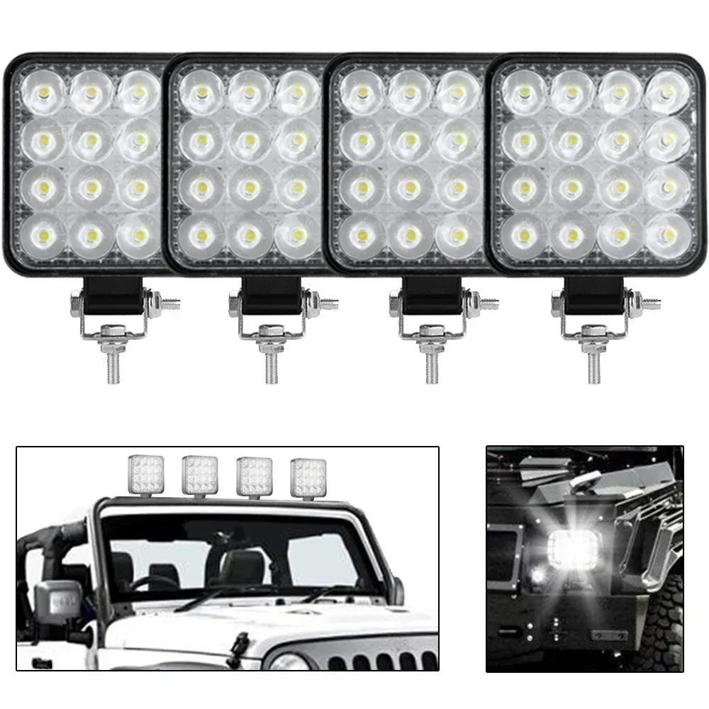 Mini Offroad LED Bar 12V 24V Square LED Work Light for Car Truct Boat Atv 4x4 Tractor 42W 48W Spotlight LED Light Bar