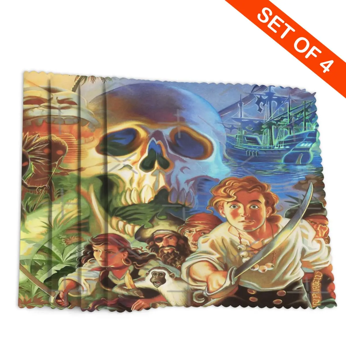 The Secret Of Monkey Island Dinner plate mat Four sheet kitchens