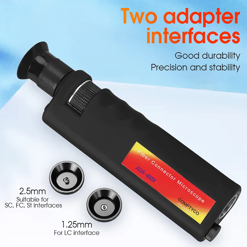 Handheld AUA-400X Fiber Optical Inspection Microscope LED Illumination Anti Slip Rubber