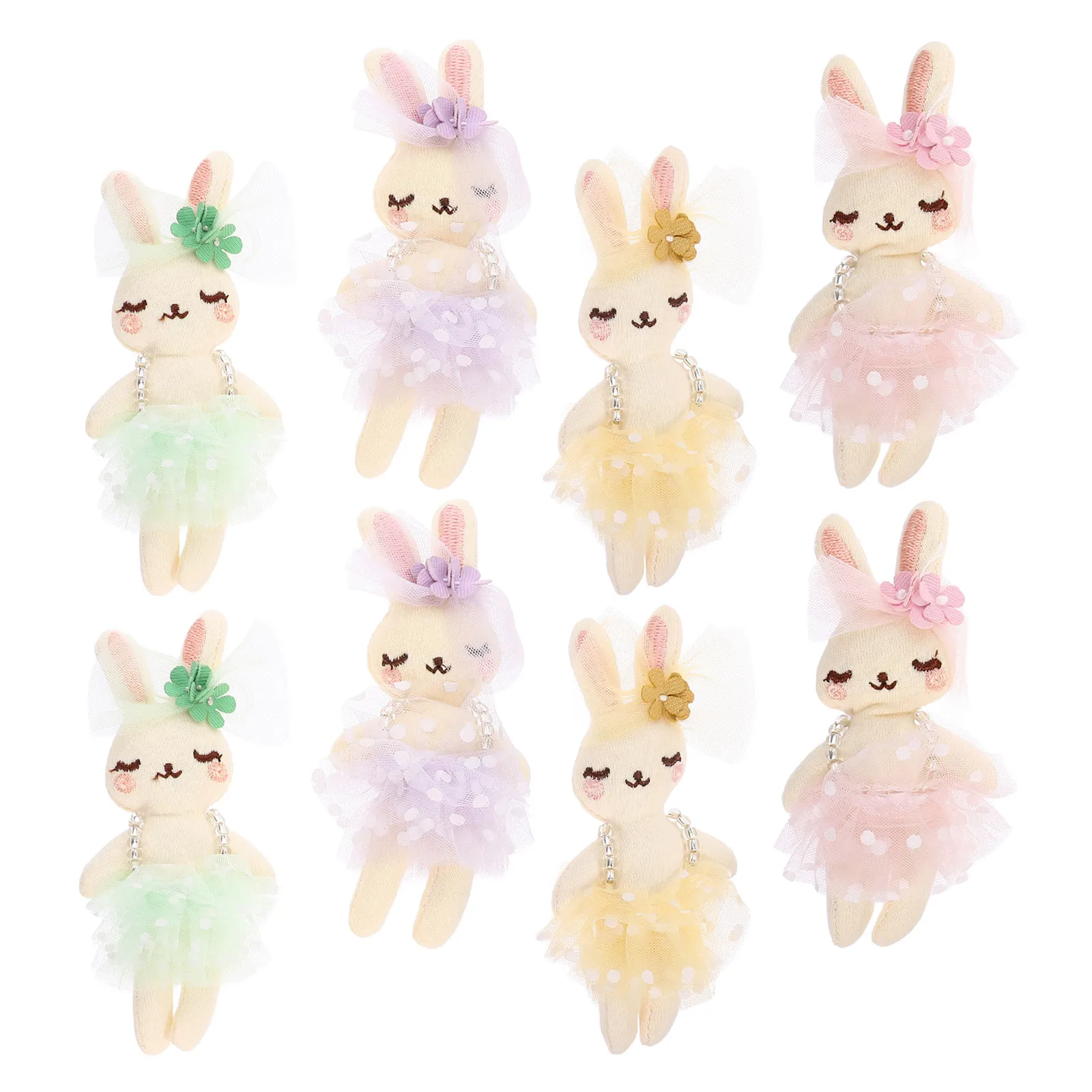 8Pcs 미니 천 토끼 인형 소녀들을 위한 부드러운 부활절 선물 귀여운 작은 인형 인형