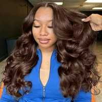 Perruques Lace Front Body Wave Chocolat Brun Cheveux Humains 13x4 13x6 HD Lace Frontal Wig Pour Femmes Pré-épilée Ligne de Cheveux Naturelle 3