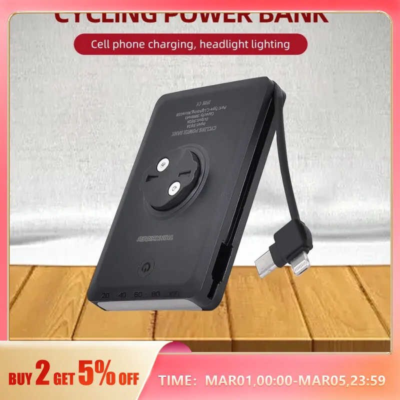 ThinkRider-luz delantera ultraligera para bicicleta de montaña, linterna colgante con batería de 5000mAh, 4 modelos