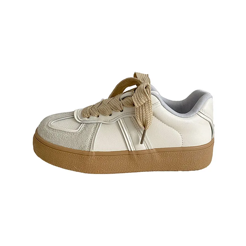 Women Shoes Thick Soled Cotton Board Shoes Autumn/Winter Vintage Plush Casual Sports Shoes Lace Up Warm Women Shoes 24-112