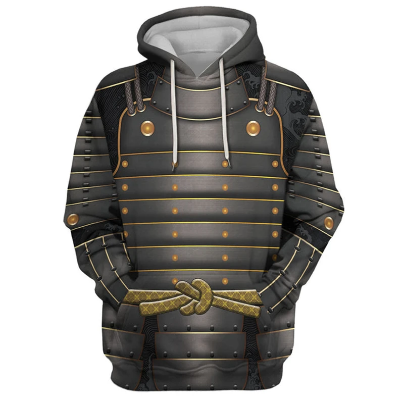 thumbnail image 1 of Sudadera con capucha con estampado 3D de armadura samurái por todas partes para hombre, ropa informal de manga larga, sudadera de alta calidad, ropa superior con capucha, 1 of 4