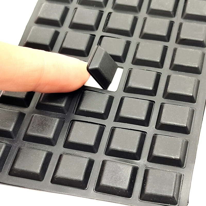 Square Cabinet Door Bumper 20 Grains 13x3mm Self-adhesive Silicone Damper Pad Cushion for Kitchen Door Stop Furniture Hardware