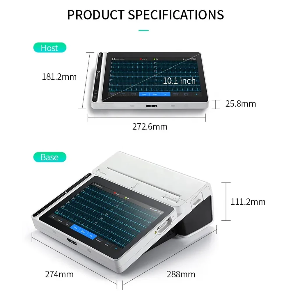 Lepu 18 Leads Smart Portable ECG Monitor with Printer AI Analysis Diagnosis Tablet Touch Screen for Families Clinics