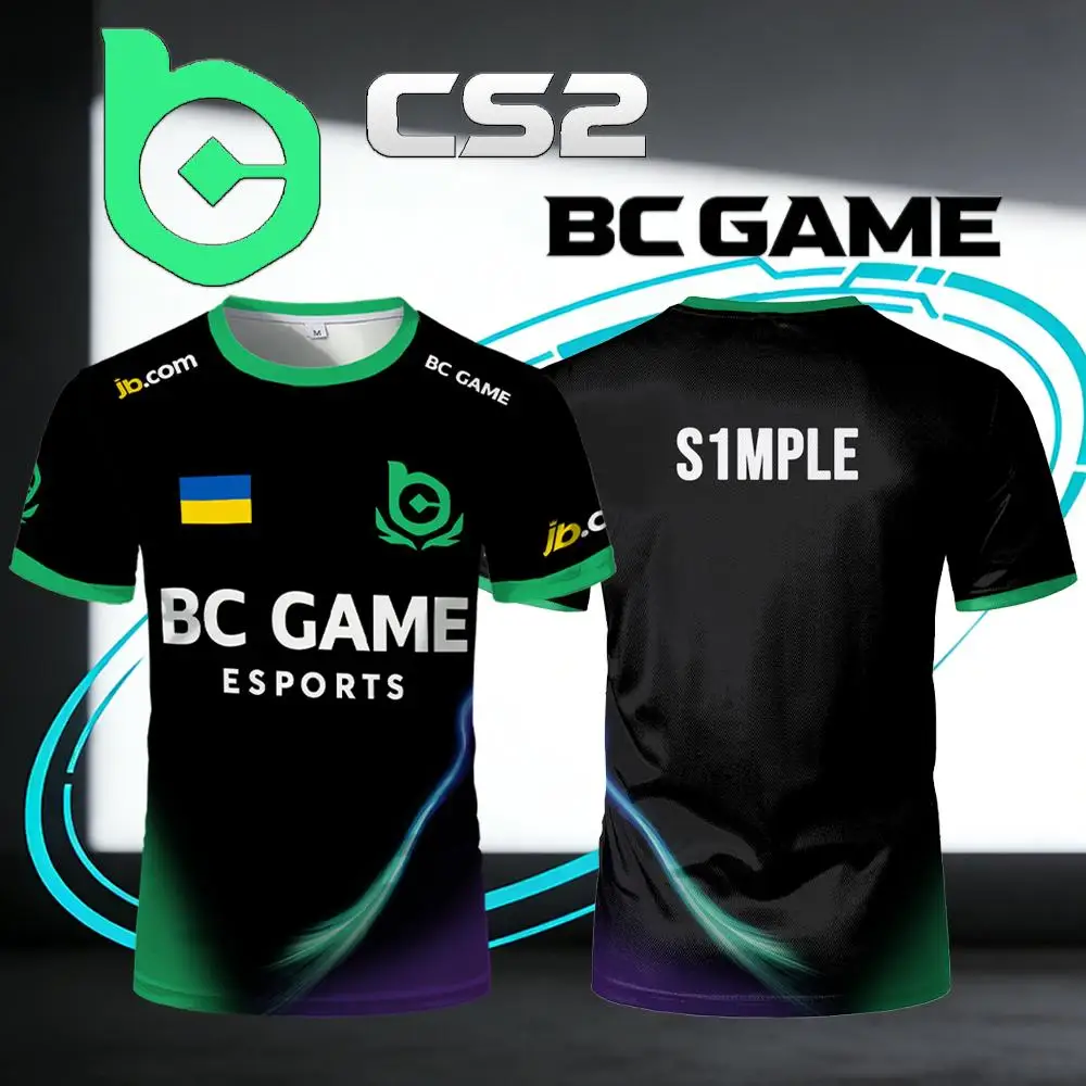 Neues CS2 BC.Game E-Sport-Trikot S1mple Pro League Spieler-Trainingsuniform Unisex Anpassbares ID Atmungsaktives E-Sport-Fan-T-Shirt
