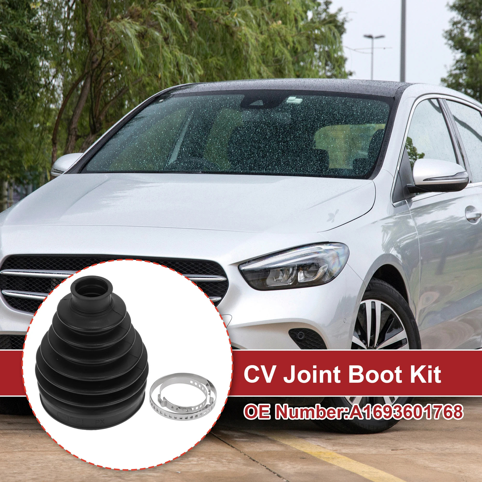 X Autohaux CV Joint Boot Kit for Mercedes Benz B-Class 2005-2011 Outer Constant Velocity Joint Boot W/ Clamps No.A1693601768