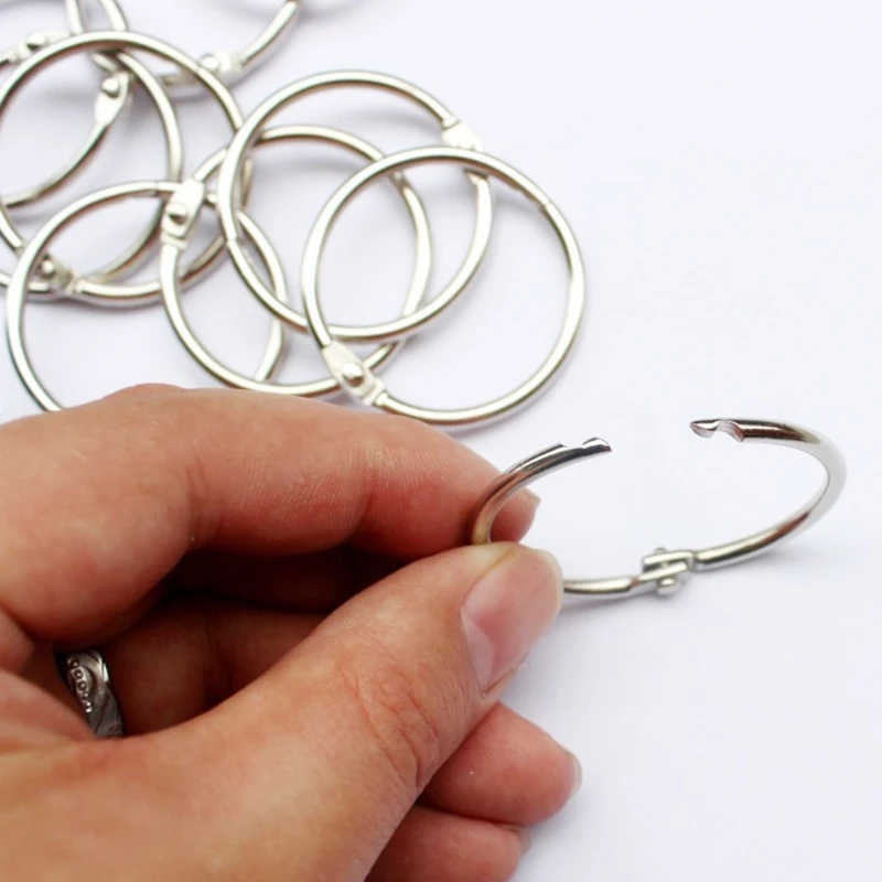 Metal Ring Binder 10Pcs Metal Ring Binder 15-60mm DIY Albums Loose-leaf Book Hoops Opening Office Binding Supplies Photo Album