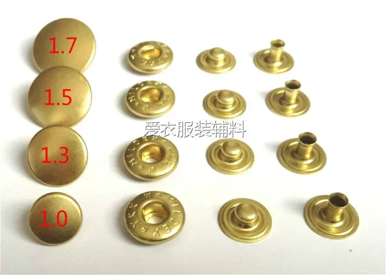 Clothing Accessories YKK ButtonCopper S-shaped Spring Button GLT Gold 1.0-1.7CM 4