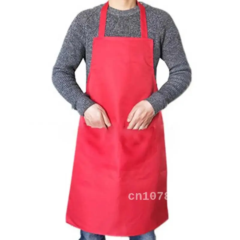 

Solid Color Waterproof Apron with Pockets, Kitchen, Restaurant, Cooking, Shop, Art Work Aprons, Korean Waiter