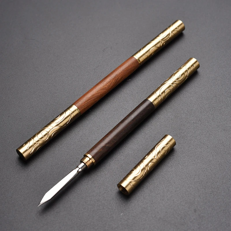 Sandalwood Double Head Tea Knife Needle Pick With Wood Handle Puer Tea Tools Cone Needle Breaking Prying Brick Tool