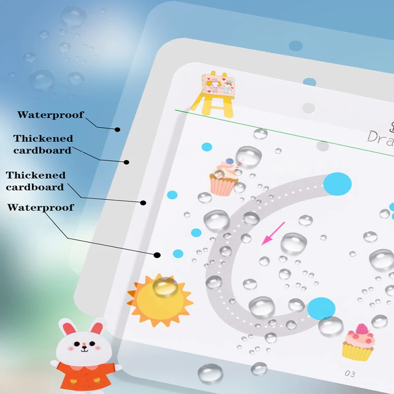 Quaderno di tracciamento magico libro di addestramento per il controllo della penna Montessori quaderno di pratica magica riutilizzabile bambini che disegnano libri educativi