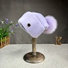 Fashion Warm Wool Angora Rabbit Hair Winter Fox Hair Ball Knitted Urine Cap Women's Thick Triple Fold Ski Outdoor Hat 2